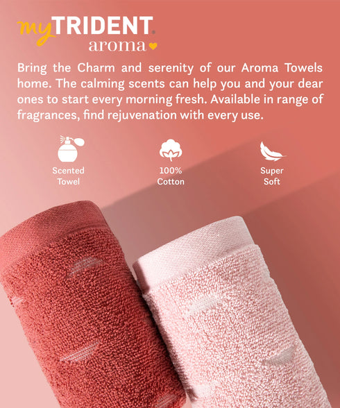 Aroma 4Pc Towel Set, Strawberry| 500 GSM Cotton