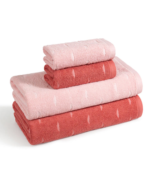 Fragrance 4Pc Towel Set, Strawberry| 500 GSM Cotton