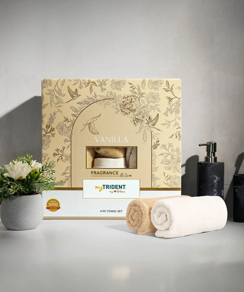Fragrance 4Pc Towel Set, Vanilla| 500 GSM Cotton