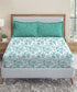 Urban Comfort Queen Bedsheet Set, Juliet Blue |144 TC Cotton| 2 Pillow Covers