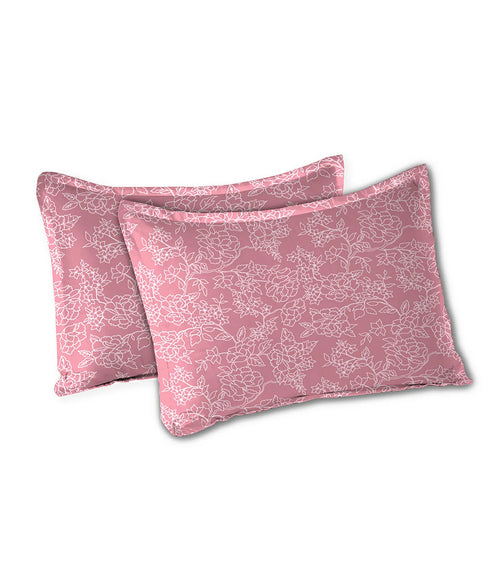 Urban Comfort Queen Bedsheet Set, Juliet Pink |144 TC Cotton| 2 Pillow Covers