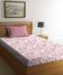 Urban Comfort Single Bedsheet Set, Juliet Pink|144 TC Cotton| 1 Pillow Covers