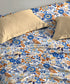 Urban Comfort Single Bedsheet Set, Gardenia Blooms Blue |144 TC Cotton| 1 Pillow Covers