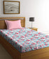 Urban Comfort Single Bedsheet Set, Gardenia Blooms Pink |144 TC Cotton| 1 Pillow Covers