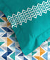 Urban Comfort Single Bedsheet Set, Trippy Triangles Blue |144 TC Cotton| 1 Pillow Covers