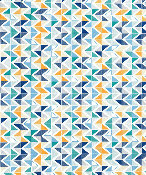 Urban Comfort Single Bedsheet Set, Trippy Triangles Blue |144 TC Cotton| 1 Pillow Covers