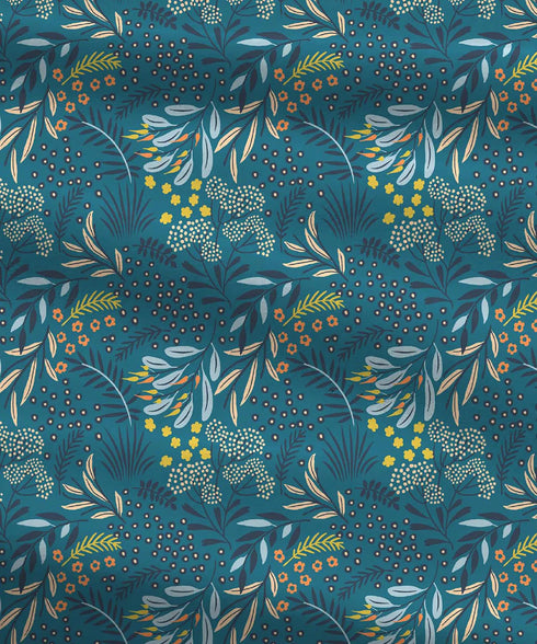 Urban Comfort Single Bedsheet Set, Midnight Bloom |144 TC Cotton| 1 Pillow Covers