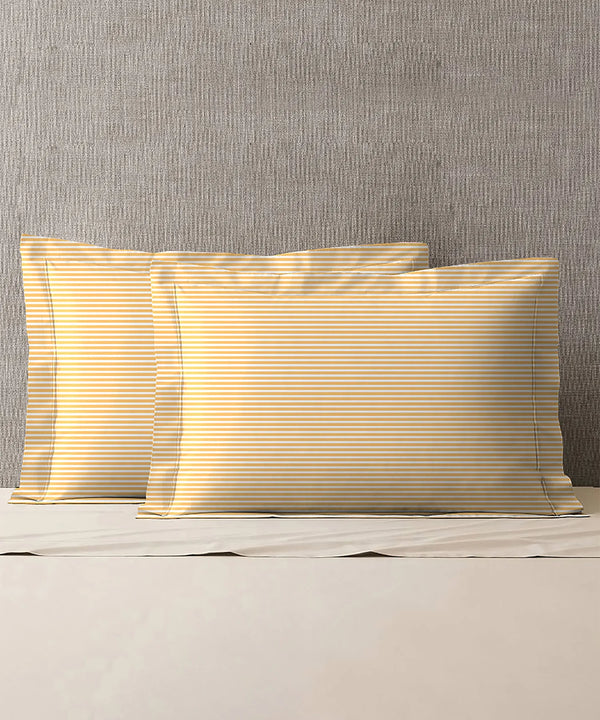 Urban Comfort Pillow Covers Set, Gardenia Blooms Blue| 144 TC Cotton