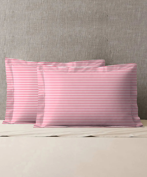 Urban Comfort Pillow Covers Set, Gardenia Blooms Pink| 144 TC Cotton
