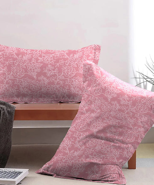 Urban Comfort Pillow Covers Set, Juliet Pink| 144 TC Cotton