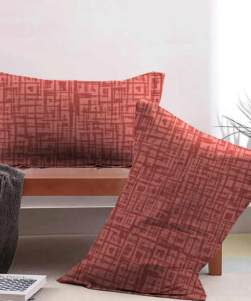 Urban Comfort Pillow Covers Set, Aria Red| 144 TC Cotton