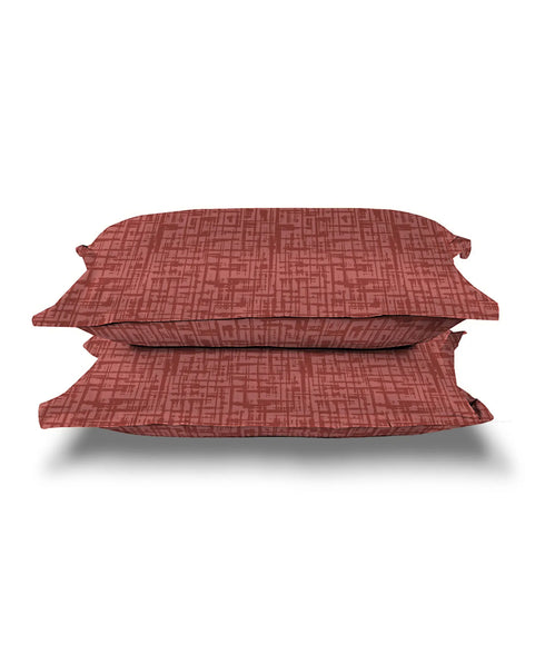 Urban Comfort Pillow Covers Set, Aria Red| 144 TC Cotton