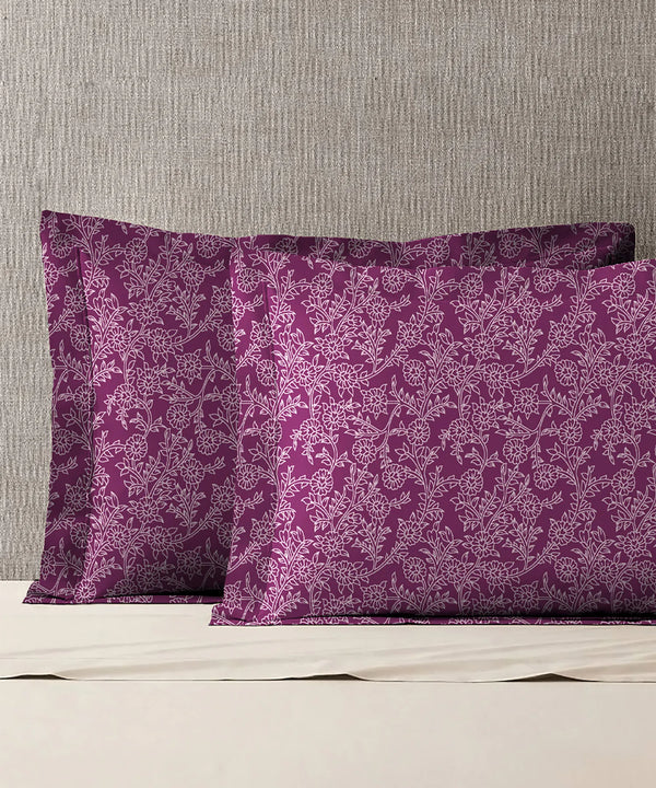 Urban Comfort Pillow Covers Set, Desert Gardern Pink| 144 TC Cotton