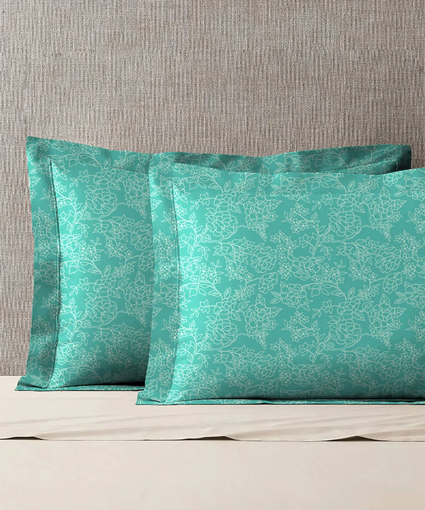 Urban Comfort Pillow Covers Set, Juliet Blue| 144 TC Cotton