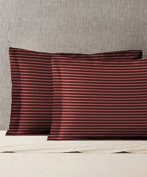 Urban Comfort Pillow Covers Set, Modern Brown| 144 TC Cotton