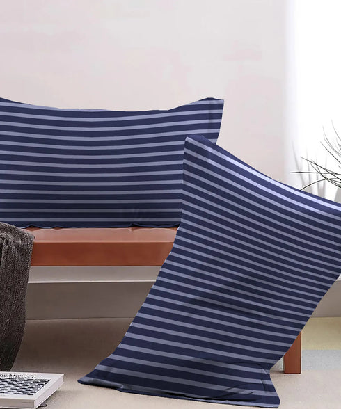 Urban Comfort Pillow Covers Set, Modern Indigo| 144 TC Cotton