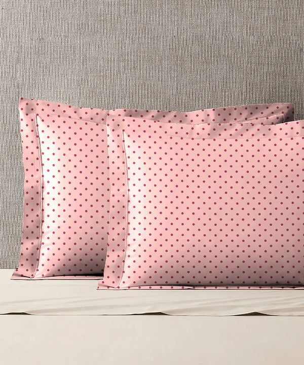 Urban Comfort Pillow Covers Set, Party Mood Pink| 144 TC Cotton
