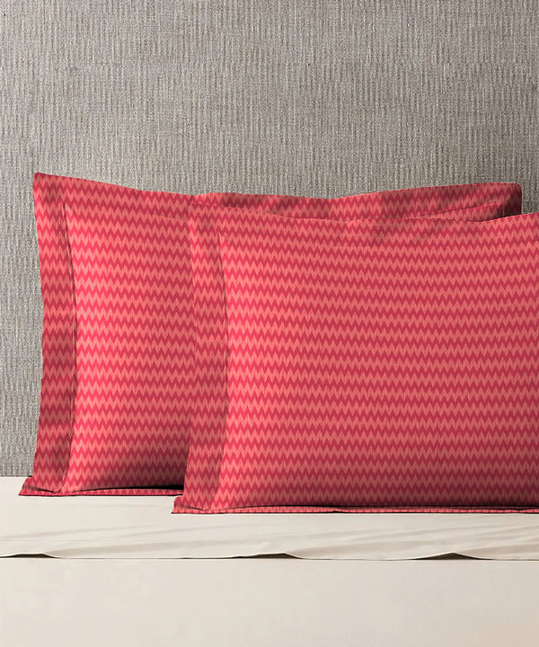 Urban Comfort Pillow Covers Set, Sunset Magenta| 144 TC Cotton