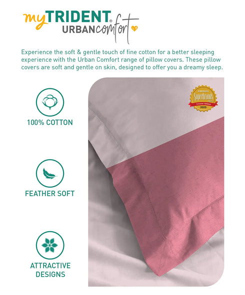 Urban Comfort Pillow Covers Set, Delicate Blush| 144 TC Cotton