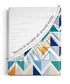Urban Comfort King Fitted Bedsheet Set, Trippy Triangles Blue|144 TC Cotton| 2 Pillow Covers
