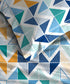 Urban Comfort King Fitted Bedsheet Set, Trippy Triangles Blue|144 TC Cotton| 2 Pillow Covers
