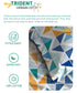 Urban Comfort King Fitted Bedsheet Set, Trippy Triangles Blue|144 TC Cotton| 2 Pillow Covers