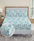 Urban Comfort King Fitted Bedsheet Set, Juliet Blue |144 TC Cotton| 2 Pillow Covers