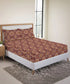 Urban Comfort King Fitted Bedsheet Set, Modern Brown |144 TC Cotton| 2 Pillow Covers