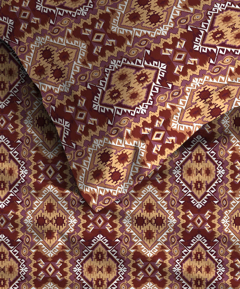 Urban Comfort King Fitted Bedsheet Set, Modern Brown |144 TC Cotton| 2 Pillow Covers