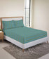 Urban Comfort King Fitted Bedsheet Set, Party Mood Teal|144 TC Cotton| 2 Pillow Covers