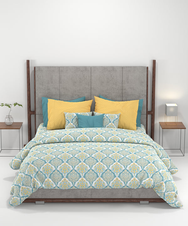 Carnival Ornate Queen Bedsheet, Manohari Cobalt Blue|144 TC Cotton| 2 Pillow Covers