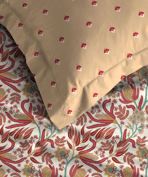 Moments Queen Bedsheet Set,Reverie Yellow|120 TC Cotton