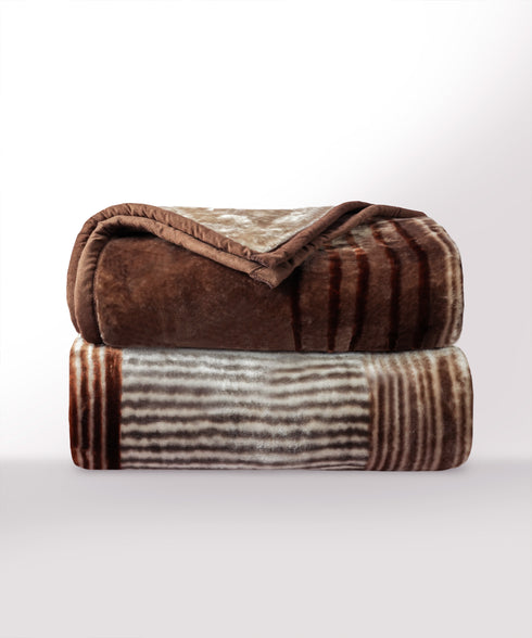 Home Essential Soft Sanctuary 1 Ply Flannel Blanket, Coco|1.8 KG