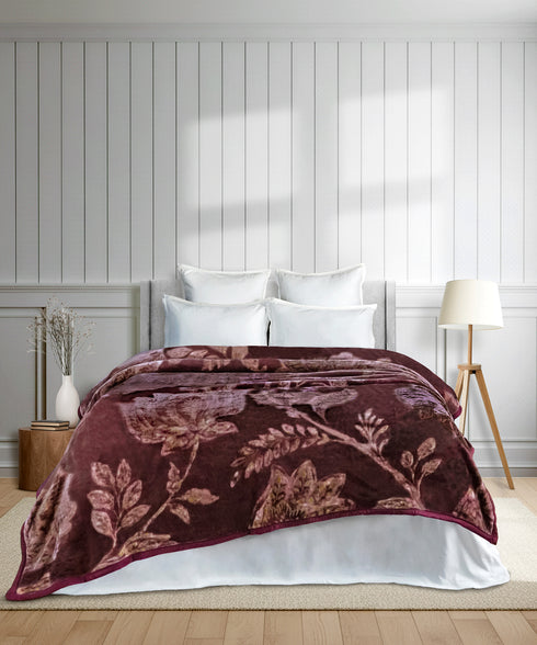 Home Essential Soft Sanctuary 1 Ply Double Flannel Blanket, Nora|2.7 KG