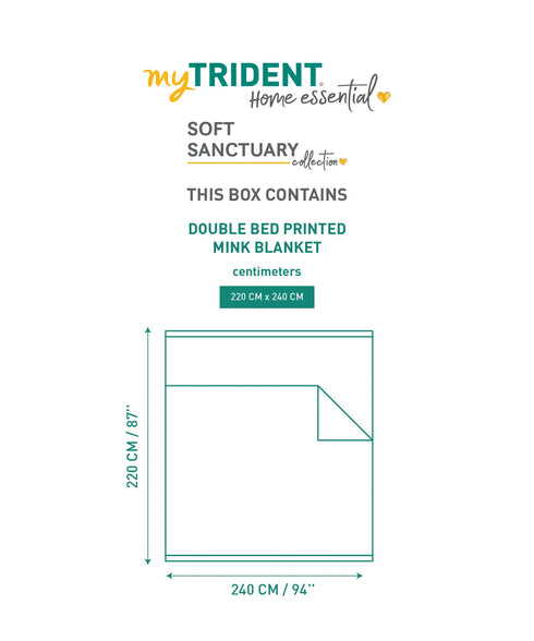 Home Essential Soft Sanctuary 1 Ply Double Flannel Blanket, Nora|2.7 KG