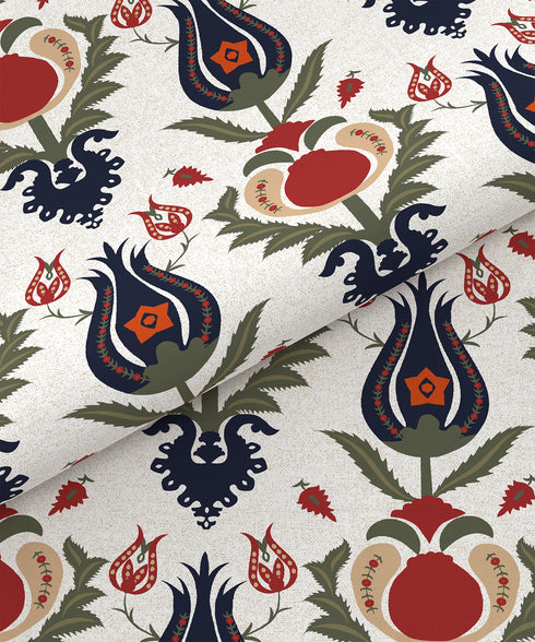 Home Essential Suzani King Bedsheet, Bhar|144TC Cotton| 2 Pillow Covers