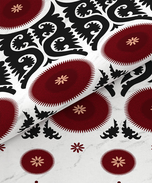 Home Essential Suzani King Bedsheet, Chaand Bagh|144TC Cotton| 2 Pillow Covers