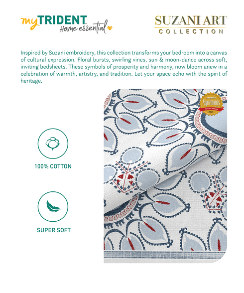 Home Essential Suzani Double AC Comforter, Vata Stuti| 144 TC Cotton