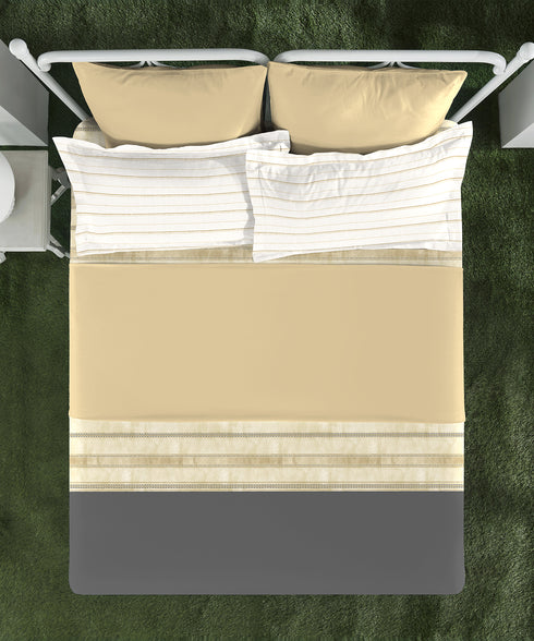 Aroma King Bedsheet Set,Vanilla Honey|180 TC Cotton|2 Pillow Covers