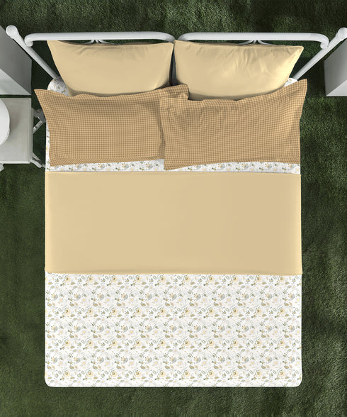 Aroma King Bedsheet Set,Vanilla Fudge|180 TC Cotton|2 Pillow Covers