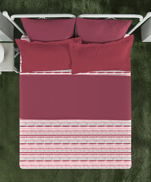 Aroma King Bedsheet Set,Strawberry The Edit|180 TC Cotton|2 Pillow Covers