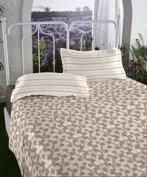 Aroma King Bedsheet Set, Sandalwood Root|180 TC Cotton|2 Pillow Covers