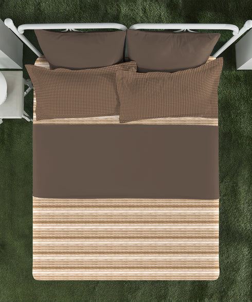 Aroma King Bedsheet Set, Sandalwood Ash|180 TC Cotton|2 Pillow Covers