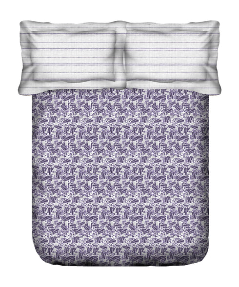Aroma King Bedsheet Set, Lavender Periwinkle|180 TC Cotton|2 Pillow Covers