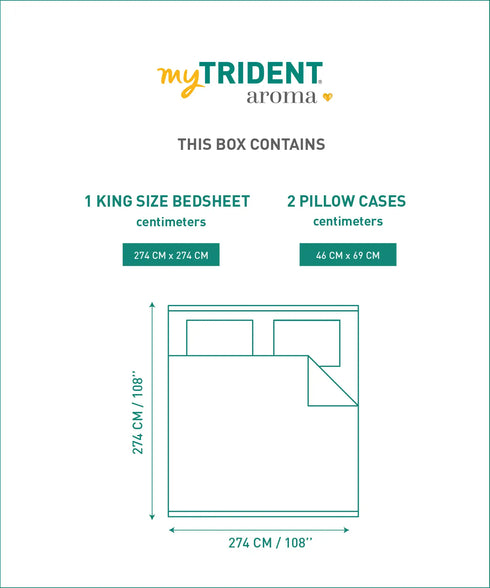 Aroma King Bedsheet Set, Lavender Periwinkle|180 TC Cotton|2 Pillow Covers