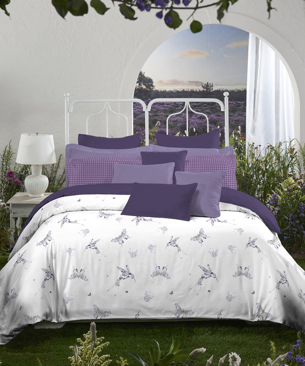 Aroma King Bedsheet Set, Lavender Heather|180 TC Cotton|2 Pillow Covers