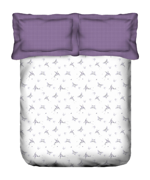Aroma King Bedsheet Set, Lavender Heather|180 TC Cotton|2 Pillow Covers