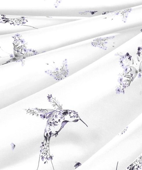 Aroma King Bedsheet Set, Lavender Heather|180 TC Cotton|2 Pillow Covers