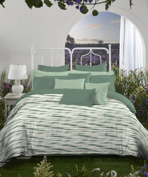 Aroma King Bedsheet Set, Green Apple Whirl|180 TC Cotton|2 Pillow Covers