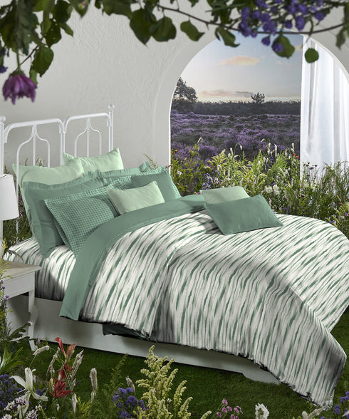 Aroma King Bedsheet Set, Green Apple Whirl|180 TC Cotton|2 Pillow Covers